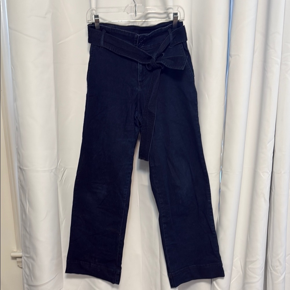 Women's Dark Blue Flare Jeans with Belt